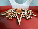Holzschnitzerein Wood-carved Angel with Dove Star Ornament - Like New!