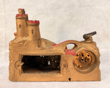 Vintage Castle Cannon Clock Lamp 1930s Pot Metal - Non-working