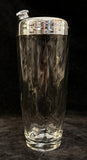 Vintage Art Deco Swirl Cocktail Shaker with Chrome Lid
