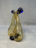 Cobalt & Yellow Blown Art Glass Cruets