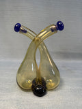 Cobalt & Yellow Blown Art Glass Cruets