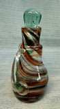 Swirl Browns and White Blown Glass Cruet