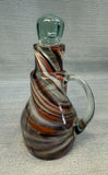 Swirl Browns and White Blown Glass Cruet