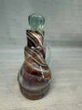 Swirl Browns and White Blown Glass Cruet