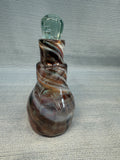 Swirl Browns and White Blown Glass Cruet