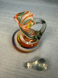Marble Swirl Hand Blown Cruet with Stopper
