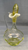 Uranium Glass Cruet with Opalescent Rim and Matching Stopper