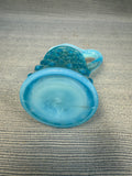 Fenton Blue Opalescent Hobnail Cruet with Original Stopper