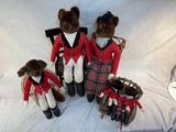 Tally-Ho Fox Family Shelf Plush Dolls with Chairs - Lot of 6 Foxes, 4 Chairs