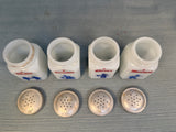 Vintage Hazel Atlas Milk Glass Spice Shakers Set with Rack