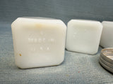 Vintage Hazel Atlas Milk Glass Spice Shakers Set with Rack