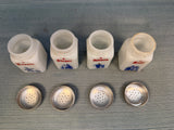 Vintage Hazel Atlas Milk Glass Spice Shakers Set with Rack