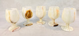 Quartz Agate Stone 5 in Goblets - Set of 5