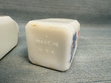 Vintage Hazel Atlas Milk Glass Spice Shakers Set with Rack