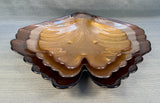 Set of 3 Iridescent Glass Gingko Leaf Trays