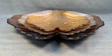 Set of 3 Iridescent Glass Gingko Leaf Trays