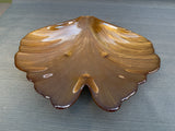 Set of 3 Iridescent Glass Gingko Leaf Trays
