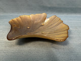 Set of 3 Iridescent Glass Gingko Leaf Trays
