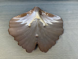Set of 3 Iridescent Glass Gingko Leaf Trays