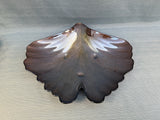 Set of 3 Iridescent Glass Gingko Leaf Trays