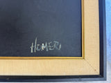 Homer Costello 1960s Abstract Coastal Landscape Original Art, Framed, 53" x 29"