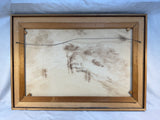 Homer Costello 1960s Abstract Hillside Landscape Original Art, Framed, 41" x 29"