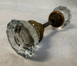 Antique Clear Glass Door Knob Sets with Spindles - 4 Different Pairs