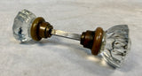 Antique Clear Glass Door Knob Sets with Spindles - 4 Different Pairs