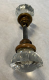 Antique Clear Glass Door Knob Sets with Spindles - 4 Different Pairs