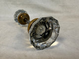Antique Clear Glass Door Knob Sets with Spindles - 4 Different Pairs
