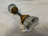 Antique Clear Glass Door Knob Sets with Spindles - 4 Different Pairs