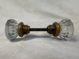 Antique Clear Glass Door Knob Sets with Spindles - 4 Different Pairs