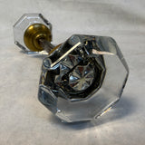 Antique Clear Glass Door Knob Sets with Spindles - 4 Different Pairs