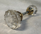Antique Clear Glass Door Knob Sets with Spindles - 4 Different Pairs