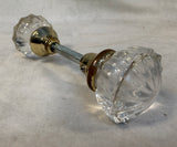 Antique Clear Glass Door Knob Sets with Spindles - 4 Different Pairs