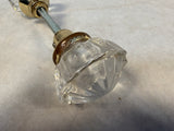 Antique Clear Glass Door Knob Sets with Spindles - 4 Different Pairs