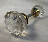 Antique Clear Glass Door Knob Sets with Spindles - 4 Different Pairs