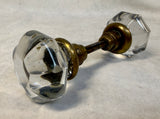 Antique Clear Glass Door Knob Sets with Spindles - 4 Different Pairs