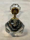 Antique Clear Glass Door Knob Sets with Spindles - 4 Different Pairs