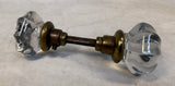 Antique Clear Glass Door Knob Sets with Spindles - 4 Different Pairs