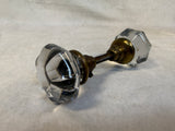 Antique Clear Glass Door Knob Sets with Spindles - 4 Different Pairs