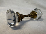Antique Clear Glass Door Knob Sets with Spindles - 4 Different Pairs