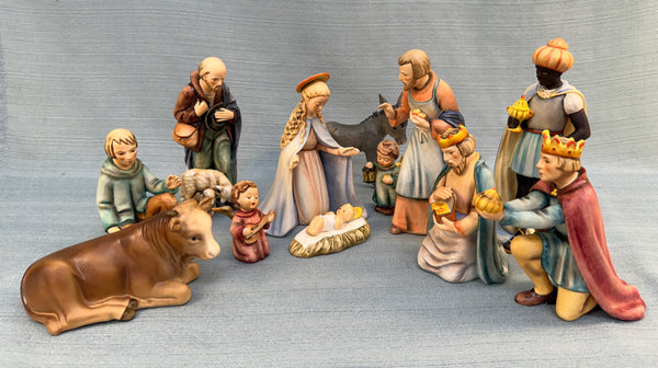 VTG Hummel Goebel 12 pc Nativity Figurines 214 TM3 1951 W Germany - Some Repairs PFC