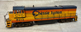 Vintage HO Scale Chessie System Engine and Model Train Box Cars