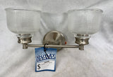 Trade Winds Two Light Bathroom Vanity Light, Brushed Nickel by Meridian - Brand New!