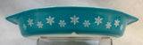Vintage Pyrex 1.5 Qt Snowflake Blue Divided Dish