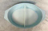 Vintage Pyrex 1.5 Qt Snowflake Blue Divided Dish