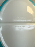 Vintage Pyrex 1.5 Qt Snowflake Blue Divided Dish