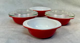 Pyrex Deep Pink 8 oz. Round Ovenware Dishes - Lot of 4 Bowls, 2 Lids