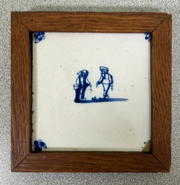 Antique Delft Children's Play Tile